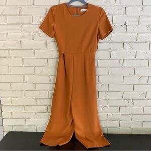 Marfa Mustard Romper Jumpsuit Women’s S Wide Leg Modern Minimalist Capsule